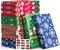 Christmas Gift Boxes with Lids, 12 Pack Patterned Shirt Clothes Boxes(12 Clothing Gift Boxes, 4 Designs: 3 Pieces Per Design & 1 Christmas Label Sticker) for Christmas Wrapping